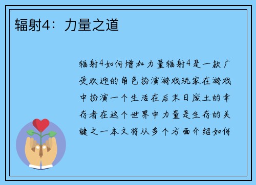 辐射4：力量之道